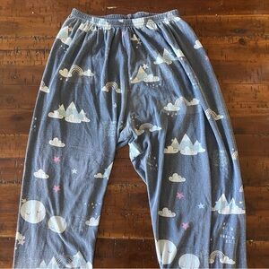 SHEIN Blue and White Pajama Bottoms with Elastic Waistband